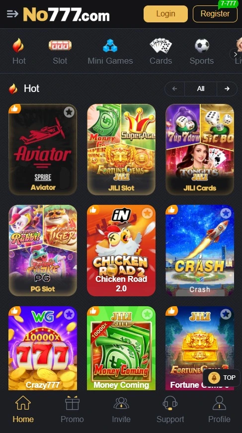 Available Games in No777 Game